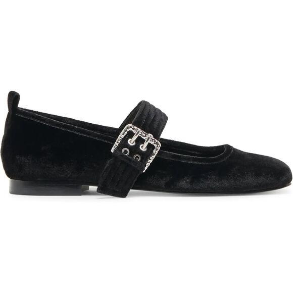 Dolce Vita Arora Nero Velvet Flats Size 8 NEW - Picture 3 of 14